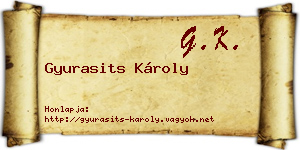 Gyurasits Károly névjegykártya