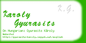 karoly gyurasits business card